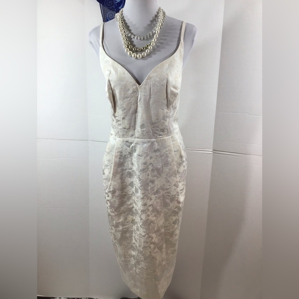 ASOS ivory metallic spaghetti strap dress 14